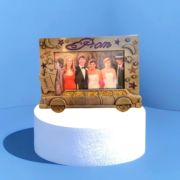 3/$30 VTG Metal Prom Limousine 4" x 6" Picture Frame NWOT - Picture 1 of 5